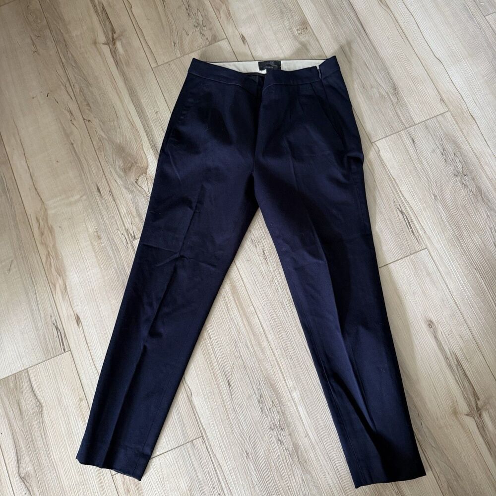 Women's J. Crew Navy Blue Cropped 'Martie' Trousers Size 2P